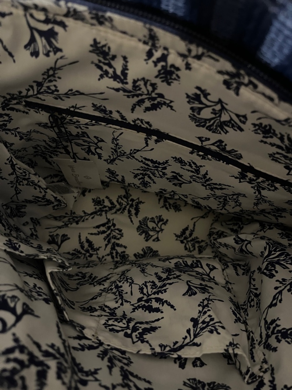 Vera Bradley Navy Tote with Light Blue Turtle Motif - Picture 5 of 5